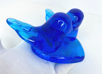 Vintage Leo Ward Bluebird of Happiness Art Class Double Birds on Heart Base