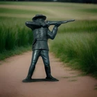 1956 Marx Fort Apache Cavalry Standing Rifleman, Metallic Blue  **