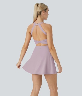 NWT Halara SoftlyZero Airy Backless Twisted Cool Touch Dance Active Dress SZ 3X