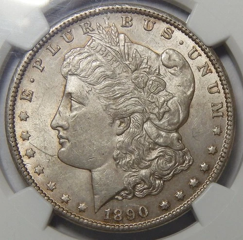 1890-CC NGC AU58 MORGAN DOLLAR