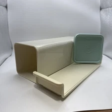 Tupperware Cheese Keeper #1696-6- Almond Color Holds 2lb Block WITH TRAY-NICE