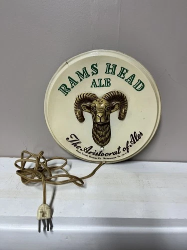 Vintage Rams Head Ale Lighted Beer Sign