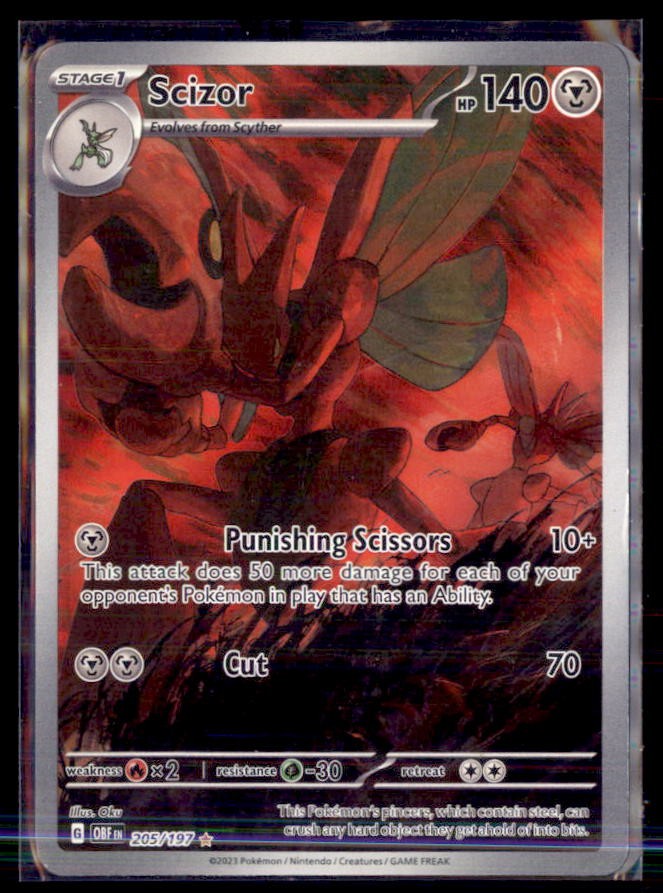 Pokemon Scizor 205/197 SV03: Obsidian Flames Illustration