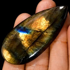 Natural Labradorite Pear Shape Cabochon Loose Gemstone 83.5 Ct 56X26X7mm A-21566