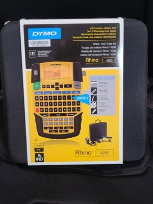 NEW!! Dymo Rhino 4200 Case Kit All-purpose Labeling Tool Maker 19MM 3/4'' Bundle 