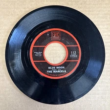 45 rpm Vintage 7” Vinyl Single Record Jukebox The Marcels Blue Moon