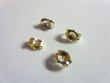 14k Solid Yellow Gold Earring Backs Friction Earnuts 4x5mm sold by 1 and 2 Pairs