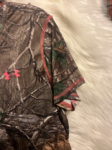 Under Armour Women's Realtree Camo Short Sleeve Fitted Crew Neck Shirt 1237118 L - Picture 4 of 10