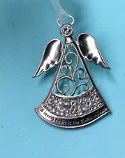 Ganz metal ANGEL faux stones Christmas ornament A loving heart is the truest