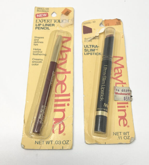 Vintage Maybelline Ultra Slim Lip Gloss & Expert Touch Lip Liner Pencil NOS USA Vintage Maybelline Ultra Slim Lip Gloss & Expert Touch Lip Liner Pencil NOS USA