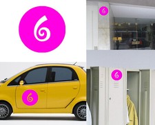 Number 6 Sticker Vinyl Corte. Cut v17b