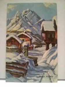 Buon Natale Paesaggi.Cartolina Augurale Buon Natale Viaggiata 1950 Paesaggio Con Neve Ebay