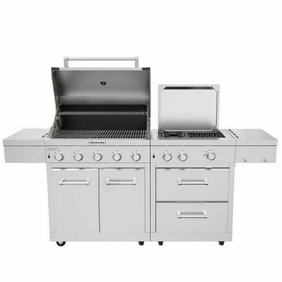 Kitchenaid Stainless Steel 8 Burner Grill 1180 Sq In Surface