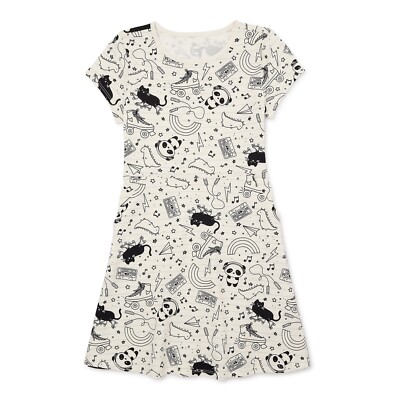 NWT Wonder Nation Cats Panda Dress Girls Play pocket Ivory U Pick