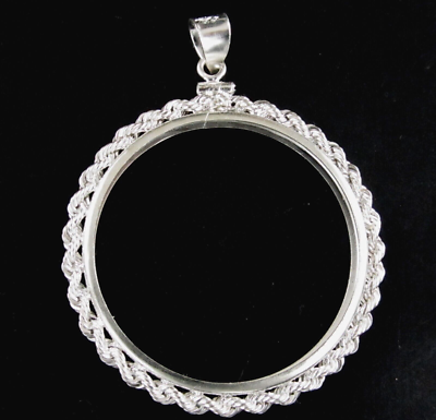 Coin Bezel Silver Krugerrand Sterling Silver Rope with