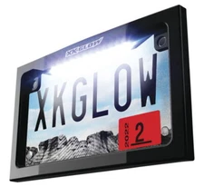 XKGLOW LED License Plate Frame with White LED Black #XK034019-B