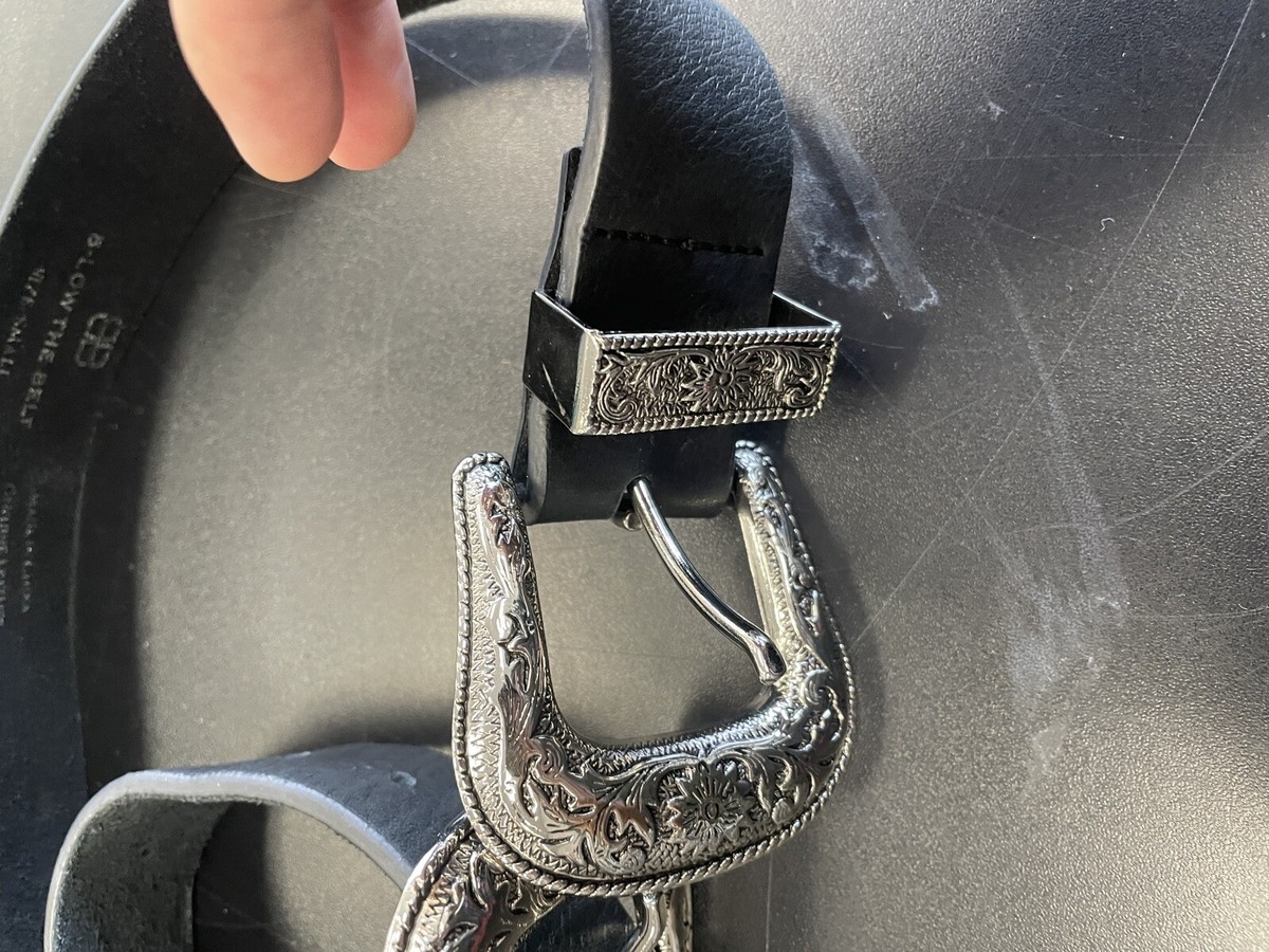 b-low the belt black leather Bangle Belt SIZE SMALL double
