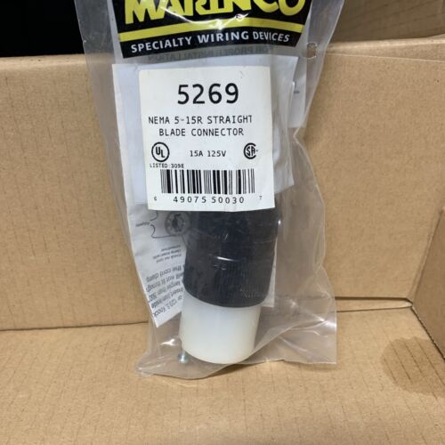 Marinco 5269 15A 125V 2P 3W Connector, Female Plug End **NEW**
