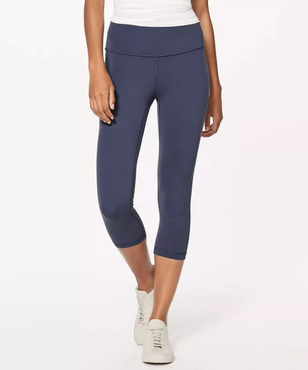 Lululemon Align Crop 19 size 8 Shadow Blue NWT Nulu Yoga Gym OG Fabric 2017