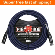 Pig Hog Black & Blue PHM20BBL High Performance Woven XLR Microphone Cable 20ft