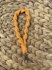 boho macrame wristlet Handmade Spiral Keychain