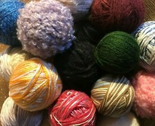 100g Job Lot  Yarn Wool Smal Balls Mixed Oddments - Knitting, Crochet Crafts