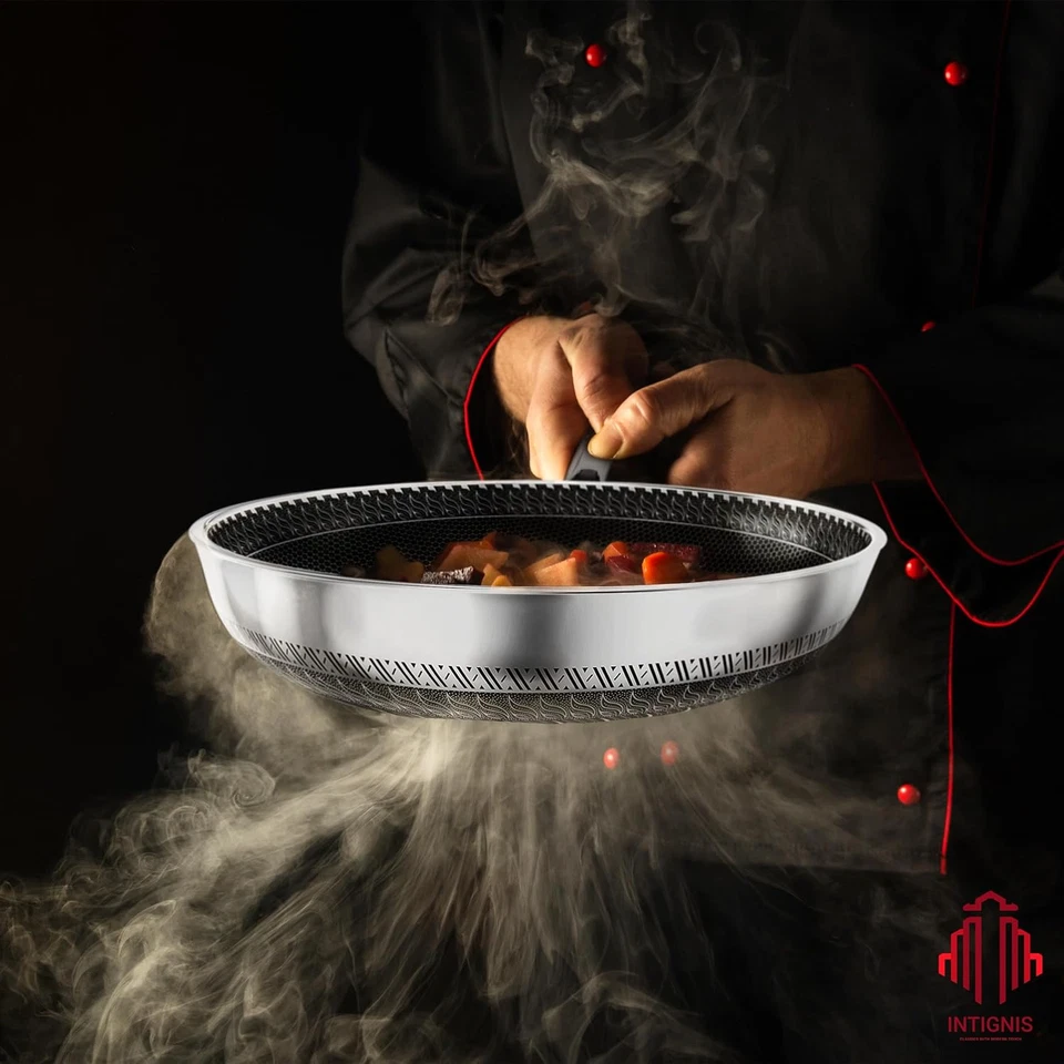 Padella Premium Con Coperchio - 30 Cm/ 12 Pollici - Antiaderente | Resistente Ai - Immagine 4 di 4