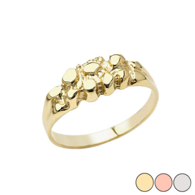 Men's Pinky Nugget Ring in Gold (Yellow/Rose/White)