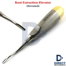 Dental Root Elevator Serrated #77R Extraction Surgical Instrument Gold Back