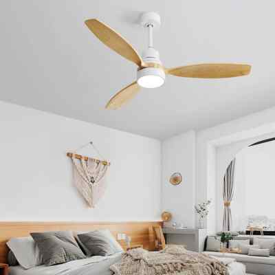 MODERN HABITAT AuraVista 52 in. Indoor Medium white Oak Ceiling Fan w/LED+Remote