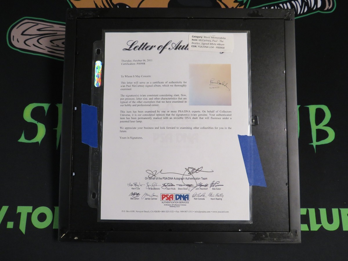 PAUL MCCARTNEY AUTOGRAPHED SIGNED FRAMED BEATLES WHITE ALBUM PSA