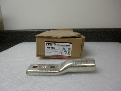 Qty Lot (3) NSi AL/CU Compression Lugs AL500N  2 Hole AL9CU 500 MCM 1/2'' Pink