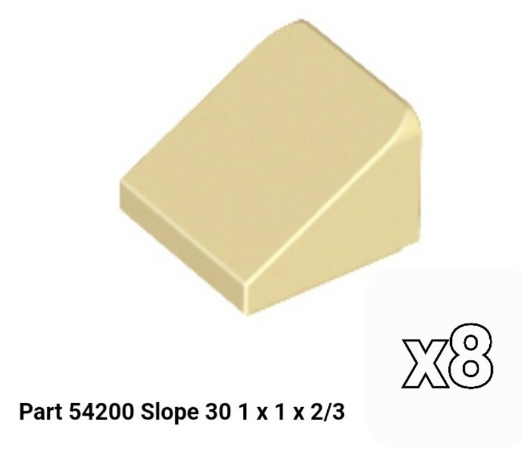 NEW LEGO Parts (x8) TAN 54200 Slope 30 1x1x2/3 Cheese Wedge