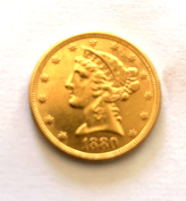 1880 P $5 GOLD Liberty Half Eagle UNCIRCULATED