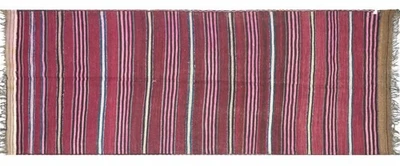 Afghan Taimani Kelim Teppich 120x310 Handgewebt Läufer Braun Streifen - Bild 1 von 4
