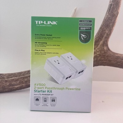TP-Link AV500 2-port Passthrough Powerline Starter Kit TL-PA4020P KIT White