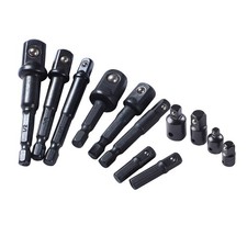 12-pack 1/4" 3/8" 1/2" Hex Drill Socket Adaptor Converter Extension Kit