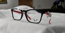 Ray-Ban Kids' Eyeglasses RB 1553 3725 in a black on red frame color Demos 
