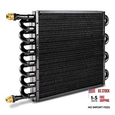 1/2" Transmission Cooler, Aluminium alloy Tube and Fin Universal 16 Pass Black