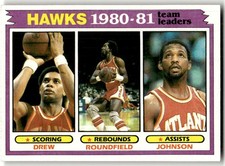 1981-82 Topps John Drew / Dan Roundfield / Eddie Johnson #44