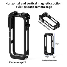 Aluminum Alloy Magnetic Quick Release Protective Cage for Insta360 X4 Frame