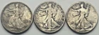 Walking Liberty Half Dollar 3-Coin Circulated Lot Key Dates 1916, 1921, 1921-D