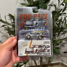 POP RACE 1:64 2020 Porsche RWB 930 Silver Diecast Car Super Con Unopened