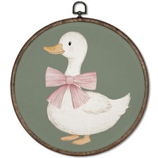Sage Green Duck Framed Wall Art, Duck Nursery Decor, Vintage Animal Ducks Rou...