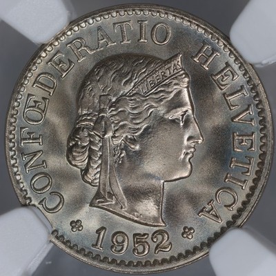 1952-B Switzerland 5 Rappen NGC MS68 - Top Pop | eBay