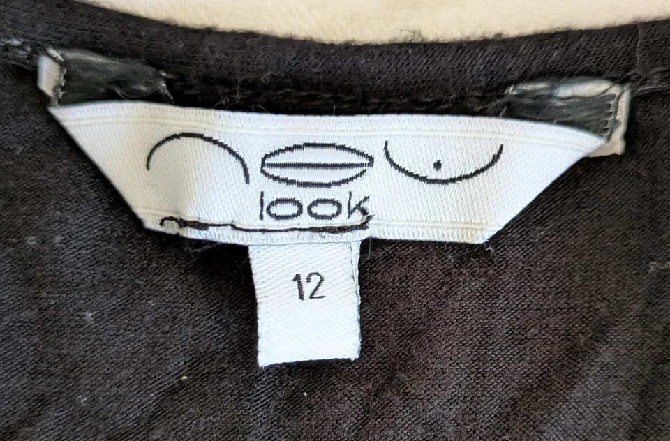 New Look Black Sleeveless Frill Front Racer Back Vest Top Size UK 12 - Image 4 of 4