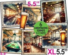 Vintage Pub Male/Mens Card Toppers XL 5.5" CRAFTS/TAGS/CARDMAKING/SCRAPBOOKING