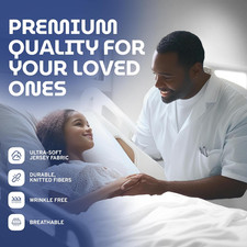 3 Piece Hospital Bed Sheet Set, Soft Jersey Knitted T-Shirt Quality, 1 Flat, ...