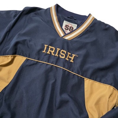 Vintage Notre Dame Pullover Windbreaker 58 Sports Blue Gold Irish Jacket 90s M