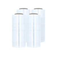 4 Rolls 15" x 1476' (30 Gauge) Pre-Stretch Blown Hand Film Shrink Wrap Clear